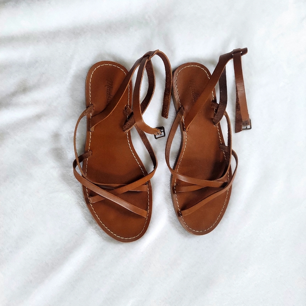 MADEWELL boardwalk Sandal Shoes Ankle Strap Brown Women 7.5